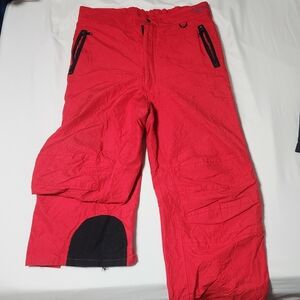 Red Snow Pants with Black Accents